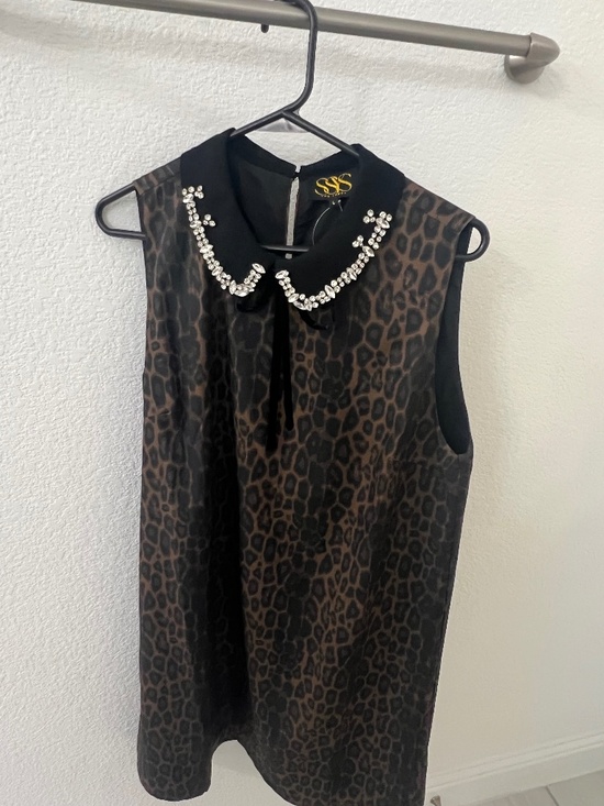 SSYS Dresses & Skirts - SSYS leopard dress with crystal collar